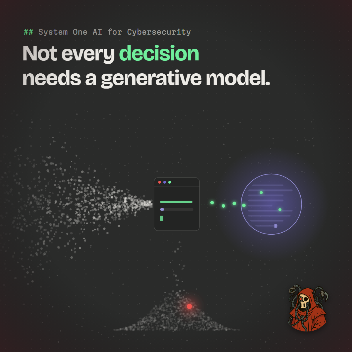System One AI for Cybersecurity: Not Every Decision Needs a Generative Model